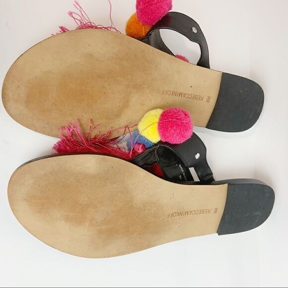Rebecca Minkoff Erika Pom Pom Sandals Sz 8 - Picture 5 of 7